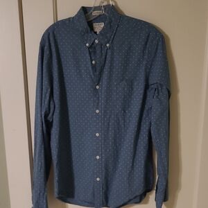 J. Crew Men's Casual Blue Button Down Shirt